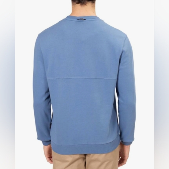 Napapijri | Mens Blue Grey Crewneck Sweatshirt Orange Napapijiri Logo MEDIUM - Picture 4 of 15